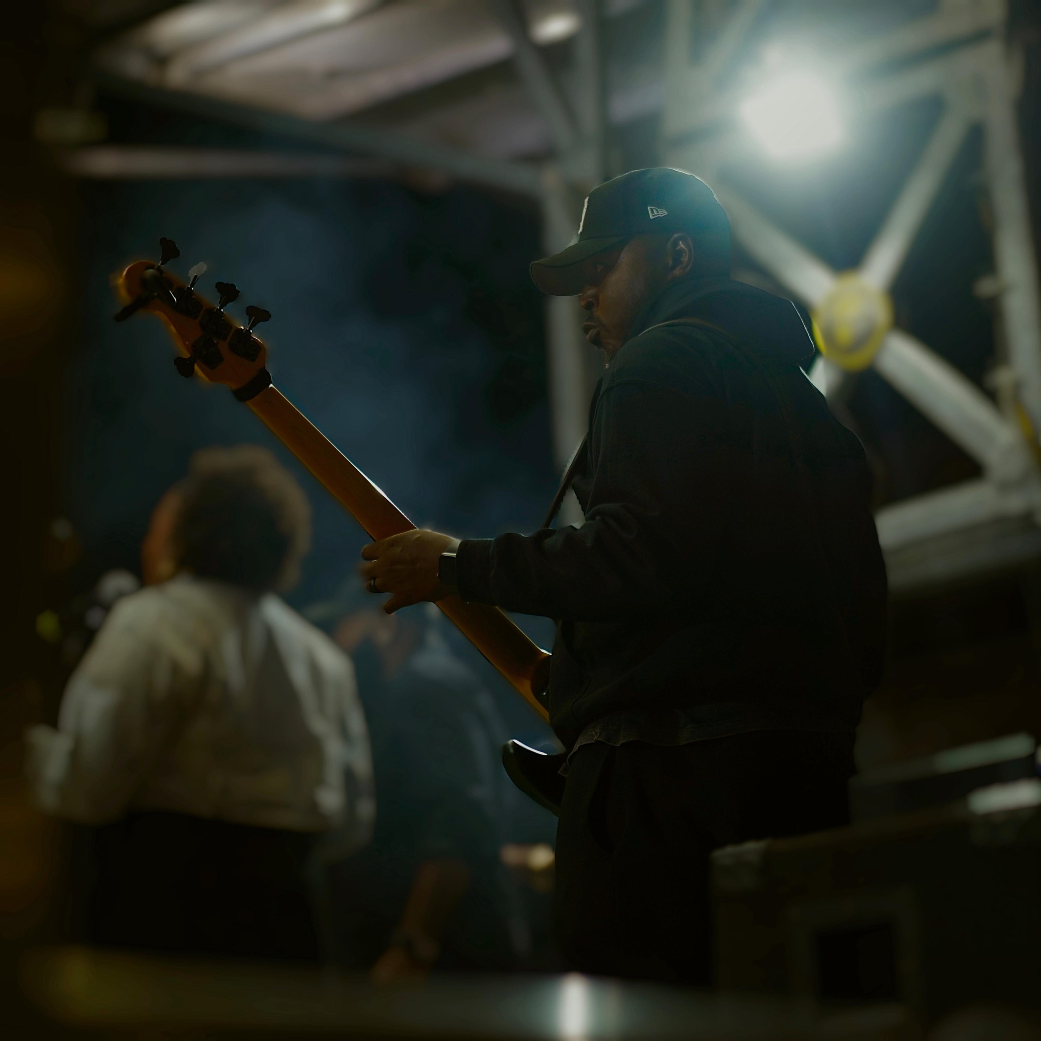 Ryan Johnson on bass, stage lit